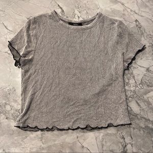 Black and White Crop Top